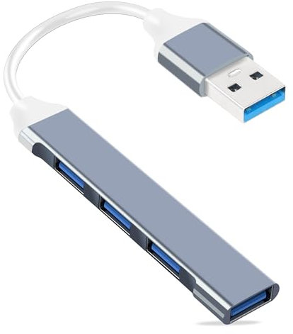 YAODHAOD USB Hub 3.0 Mini USB Splitter Aluminiumgehäuse 4 Port Verteiler, 1*USB 3.0 und 3*USB 2.0, Multiexpander, für MacBook Air,iOS, Android, USB Flash Drives,PS4, XPS und mehr USB Geräte (Grau A)