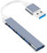 YAODHAOD USB Hub 3.0 Mini USB Splitter Aluminiumgehäuse 4 Port Verteiler, 1*USB 3.0 und 3*USB 2.0, Multiexpander, für MacBook Air,iOS, Android, USB Flash Drives,PS4, XPS und mehr USB Geräte (Grau A)