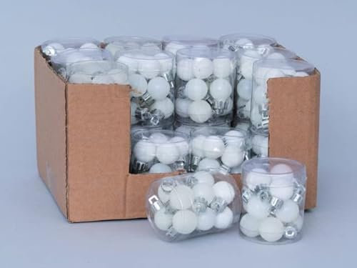 Euronatale PVC Kugel weiß 20 mm 12 Stück MET/SAT/GLITT, Polyvinylchlorid, Siehe Foto, Einheitsgröße