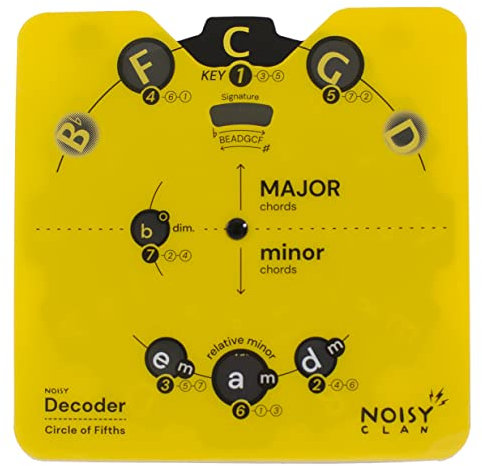 Circle of Fifths Wheel Tool with Built-In Stand - Back to School Music Learning Tool - Music Theory Chord & Key Decoder for All - Progressions, Scales & Keys - Tool for Guitar, Piano, Ukulele & more