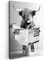 MuchoWow© Leinwand Bilder 60x90 cm Wanddeko Wohnzimmer Aesthetic Room Decor Deko Zimmer Wandbilder Modern Fotogeschenke Toilette - Zeitung - Schottisches Hochlandrind - Schwarz und Weiß