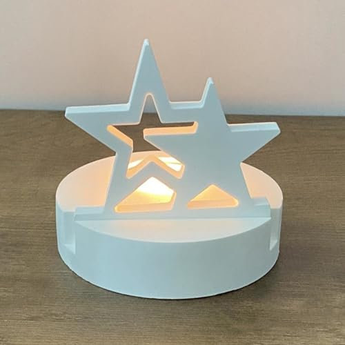 Xidmold Silikonform Stern mit Kerzenhalter, Stern Silikonform Gießform Mit Sockel, Stern Gips Gießform Silikon, Kerzenhalter-Zementform für Stabkerzen Und Teelichter (Stern)