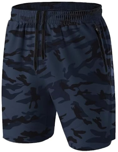 HMIYA Sporthose Herren Kurz mit Reißverschlusstasche | Atmungsaktiv Sport Shorts mit Reißverschluss,Leichte Kurze Hose Schnelltrocknend,Ideal für Laufen,Fitness und Freizeit