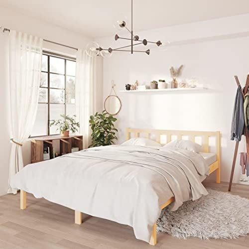 Rantry Letto in legno massiccio con testiera, rete a doghe matrimoniale/letto singolo, letto per ragazzi e ragazzi, 160 x 200 cm, per camera da letto, camera degli ospiti