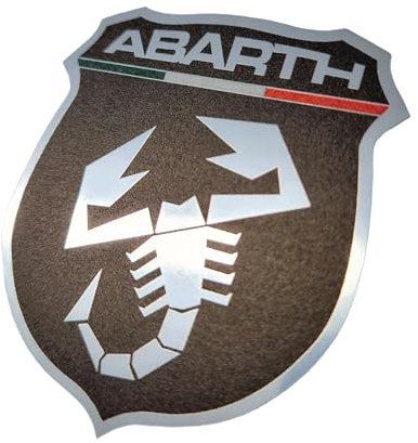 Pumu adesivo compatibile con Abarth logo scorpione cromato per 500 595 696 PUNTO auto sticker tuning decal