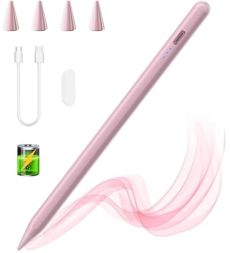 iPad Stift für iPad 11 A16/10/9/8/7/6th Gen/Pro 13/Pro 12.9/Pro 11/Air 13/11/Air 5/4/3/Mini 6/5, Apple Pencil mit Neigungserkennung und Handflächenabweisung, Stylus Pen für ipad 2018-2025 (Rosa)