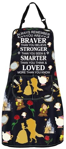MYSOMY Beauty Movie Inspired Gifts Belle Rose Schürze Prinzessin Belle Lover Geschenk Märchen Geschenk Beauty Movie Merchandise, Beauty-Schürze, Einheitsgröße