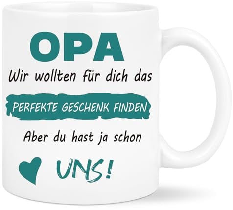 Diztoud Opa Tasse, Bester Opa Geschenk Weihnachten Geburtstag Vatertag, Geschenke für Großvater von Enkel und Enkelin, Weihnachtsgeschenke, Vatertagsgeschenk, Geburtstagsgeschenk, 325ml Kaffeetasse