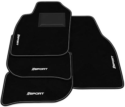 Fußmatten kompatibel mit Audi A6 C5 1997-2002, Sport Stickerei, maßgeschneidertes Auto-Fußmatten-Set, Teppich Set
