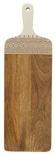 HOME DECO FACTORY Tabla de Presentación de Mango 58 cm Terracota | Madera de mango, tabla de presentación, 58 cm, bandeja multifunción, aperitivos y postres, servicio de mesa, terracota