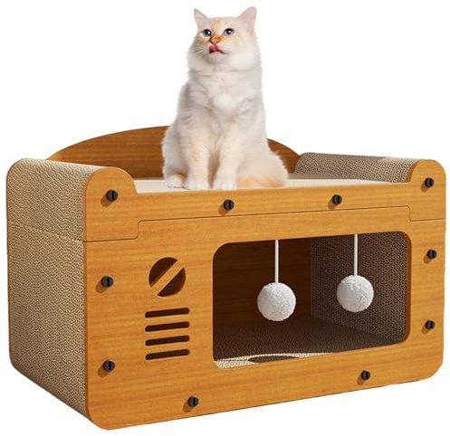 Cat Scratches Bed, Pet Kitten Scratching Board Lounge, Interactive Cat Toys 2 in 1, Cat Scratcher Nest, Indoor Cat Claw Grinding Bed, 2-in-1 Cat Scratcher Lounge, Cat Scratching Board for Training