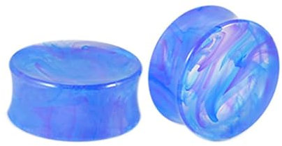 Homxi 2Stück 12mm Ear Plug,Piercing Tunnel Acryl 1/2 inch Ohr Plugs Rund Tunnels Set Blau