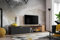 Deconation Meuble TV Maze II - Noir/Beige - L 200 X H 39 X P 40 Cm
