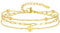 Armband Damen mit Herz Anhänger, Armbänder aus 18K Vergoldet Edelstahl, Damenarmband für Mama Ehefrau Freundin, Dreifach Herzarmband Armkette Freundinnen Geschenk für Geburtstag Muttertag (Gold)