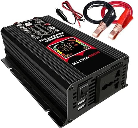 Onduleur 6000W Onduleur De Voiture 12V À 220V Onde Sinusoïdale Modifiée Adaptateur De Convertisseur d'alimentation Transformateur Tension avec Pince Crocodile Convertisseur