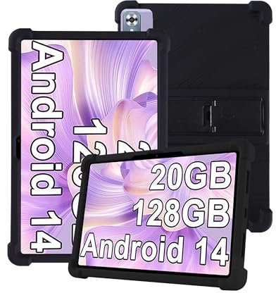 Étui en silicone pour tablette WHITEDEER C10 10 avec couverture complète, résistant aux chocs, anti-rayures, support réglable, noir