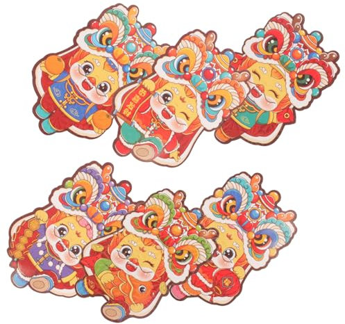 Cabilock 6 Stück Traditionelle Rote Umschläge für Chinesisches Neujahr Dragon Design Glücksumschläge für Frühlingsfest Kreative Geldgeschenke mit Festlichem Glücksbringer