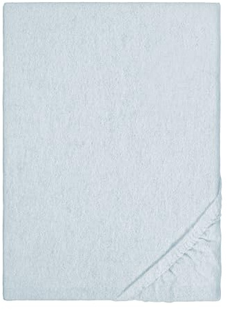 biberna 0841380 Spannbetttuch Melange-Flanell (Matratzenhöhe max. 22 cm) 1x 180x200 cm - 200x200 cm, ciel
