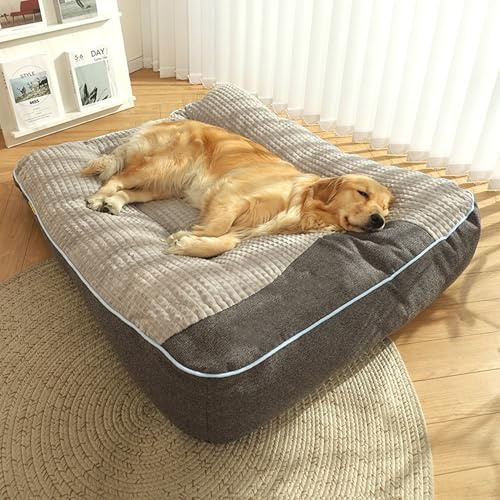 Hruile Großes Hundebett Haustierschlafkissen Anti-Angst-Welpen-Kissen | 120*95*21cm,Sofa Warm, Orthopädische Hundebox-Matratze Matte, Beruhigendes Haustierbett Couch, mit rutschfester Unterseite