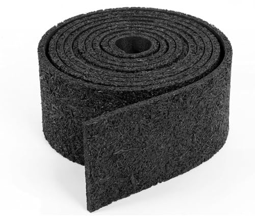 Pushglossy Rouleau de paillis en caoutchouc recyclé pour aménagement paysager, barrière permanente de paillis de jardin, 355,6 x 14 cm, noir
