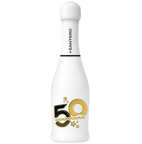 Doni Bomboniere Pack of 1 Mini Sparkling Wine Bottle 200 ml Elegant Wedding Baptism Communion Confirmation Graduation Anniversary Gift Invited Ceremonies Parties Special Occasions (Mod. 18-B)