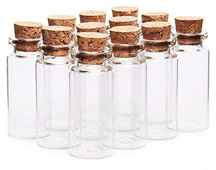 Danmu Art 30pcs 10ml 22mm x 50mm Mini Glass Bottles Jars with Wood Cork Stoppers Spell Jars Halloween Decorations
