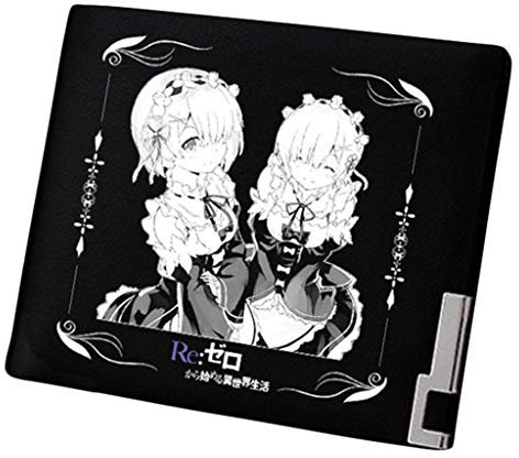 WANHONGYUE Re:Life In A Different World from Zero Anime Bifold Brieftasche Kunstleder Schlanke Geldbörse Portemonnaie /4