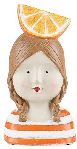 baden import Aufsteller Deko Kopf Frauenkopf Ladykopf Orange Büste Figur