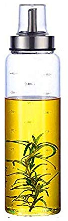 Bouteille d'huile Assaisonnement Bouteille de Sauce soja Bouteille de vinaigre Plat d'huile Récipient d'huile Matériau en Verre Antipoussière 500 ML