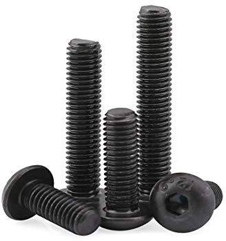 BOZONLI Halbrundkopfschrauben, Linsenkopfschrauben mit Innensechskant Kohlenstoffstahl, Schwarz, M4×8mm,30 Stück