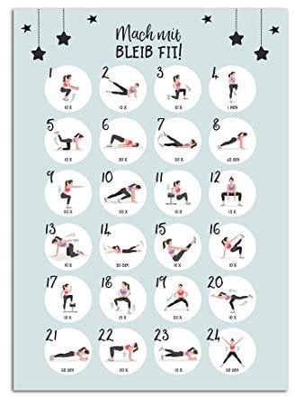 Nastami Fitness Poster DIN A3 W Sport Übungen