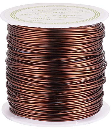 PandaHall 26.3FT Tarnish Resistant Bare Copper Wire 20 Gauge 0.8mm Jewelry Beading Wire for Crafts Beading Jewelry Making Supplies(Saddle Brown)