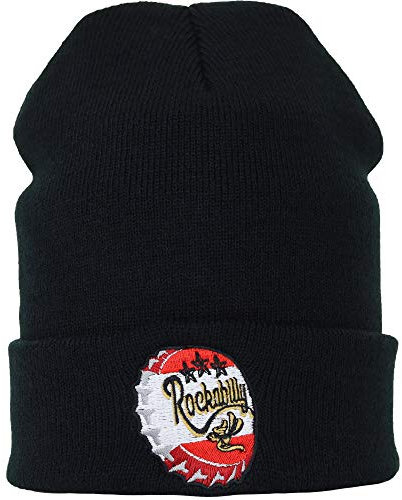EXPRESS-STICKEREI Haube mit Spruch Rockabilly - Strickmütze - Beanie für Damen und Herren - Warme Wintermütze mit Spruch - Lustige Strickmütze - Unisex Wollmütze