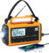 Radio meteorológica de emergencia NOAA, radio solar de manivela, radio de emergencia portátil con batería con onda corta AM FM, cargador USB, linterna LED, reloj, alerta SOS para el hogar, al aire