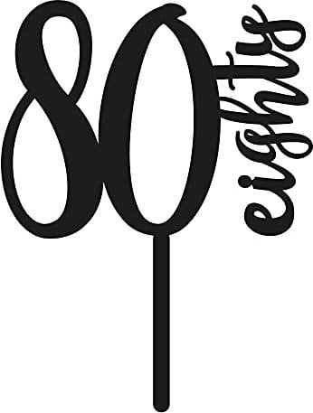 The Cake Decorating Co. Black Number Acrylic Topper 80