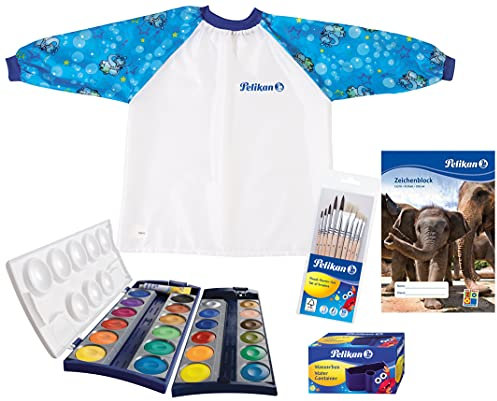 Pelikan 105346 - Blaue Malschürze mit Klettverschluss (Komplett - Set)