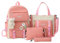 Ykop SchulrucksackSet Rucksack Für Schule Süßer Schulrucksack Mädchen Teenager Büchertasche Kawaii Schultasche Schulranzen Kinder Sommer Oder Die Schule, Rosa, 31 x 44 x14 cm