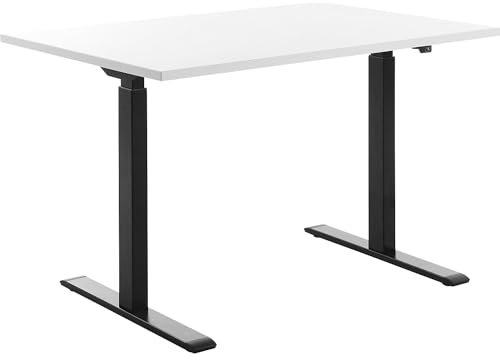 Topstar höhenverstellbarer Schreibtisch E-Table Holz 120x80 schwarz/weiß