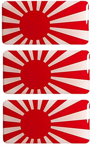 BIKE-label Japan Rising Sun 3D Aufkleber Flaggen 3 Stück je 70 x 35 mm Sticker Auto Kfz Motorrad X300646