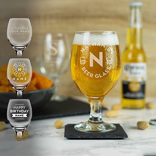 So Bespoke Personalised Engraved Stemmed Beer Glass (Style 1)