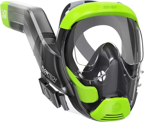 Seaview 180 V3 Maschera da snorkeling integrale per adulti - V3 è l'attrezzatura perfetta per lo snorkeling per adulti e bambini - Design brevettato Flowtech - Fino al 600%