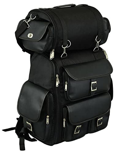 Bikers Gear Australia Satteltasche - 2 Stück Motorrad-Rucksack Cruiser Harley Style Sissybar Wasserdicht Gepäckträgertasche Sissy Rack Tasche