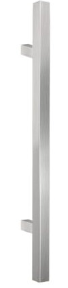 API - Maniglione quadro diritto in acciaio inox satinato per porte interne esterne serramenti e negozi (Lunghezza 500 mm - Interasse 300 mm)