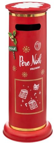 Déco de Noël Grand Boite aux Lettres Rouge en métal H 80 cm - Feeric Christmas