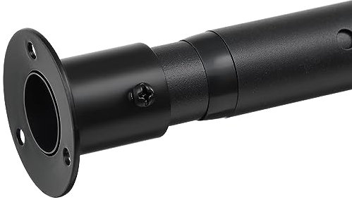 Harrms Shower Curtain Rods Matte Black, Extendable Shower Curtain Pole Heavy Duty 43-242cm, Telescopic Curtain Pole Bathroom Wall Drilling Mount