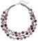 FULU AUTUMN Damen Statement Kette mit Steine Perlen Boho Silber Mehrreihige Kette Modeschmuck Die Besten Geschenke für Mütter(30-Purple)