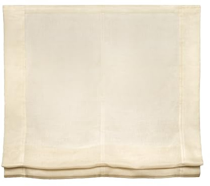 Easydeco - Faltrollo ohne Stäbe, Leinen, Beige, 150 x 175 cm