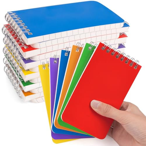 Pocket Notebook Bulk 7,6 x 12,7 cm, 18 Packungen Mini-Notizblöcke oben gebunden, kleine Blöcke, 6 Farben, 60 Blatt/120 Seiten (80 g/m²), Notizblöcke für Zuhause, Schule, Uni, Büro, Arbeit, Reisen
