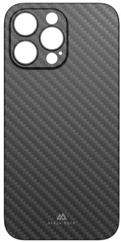 Black Rock Hülle für iPhone 15 Pro (Wireless Charging kompatibel, slim, ultraslim, hochwertiges Cover, flexibel, Handyhülle für iPhone 15 Pro, Case) Schwarz/Carbon