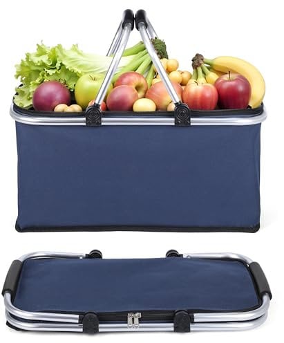 Belle Vous Tragbare 30 l Kühltasche Navy - Tragbare Taschen für Picknick und Camping - Tragbare Taschen mit abnehmbarem Deckel - Große Isoliertasche - Picknicktasche - Kühltaschen